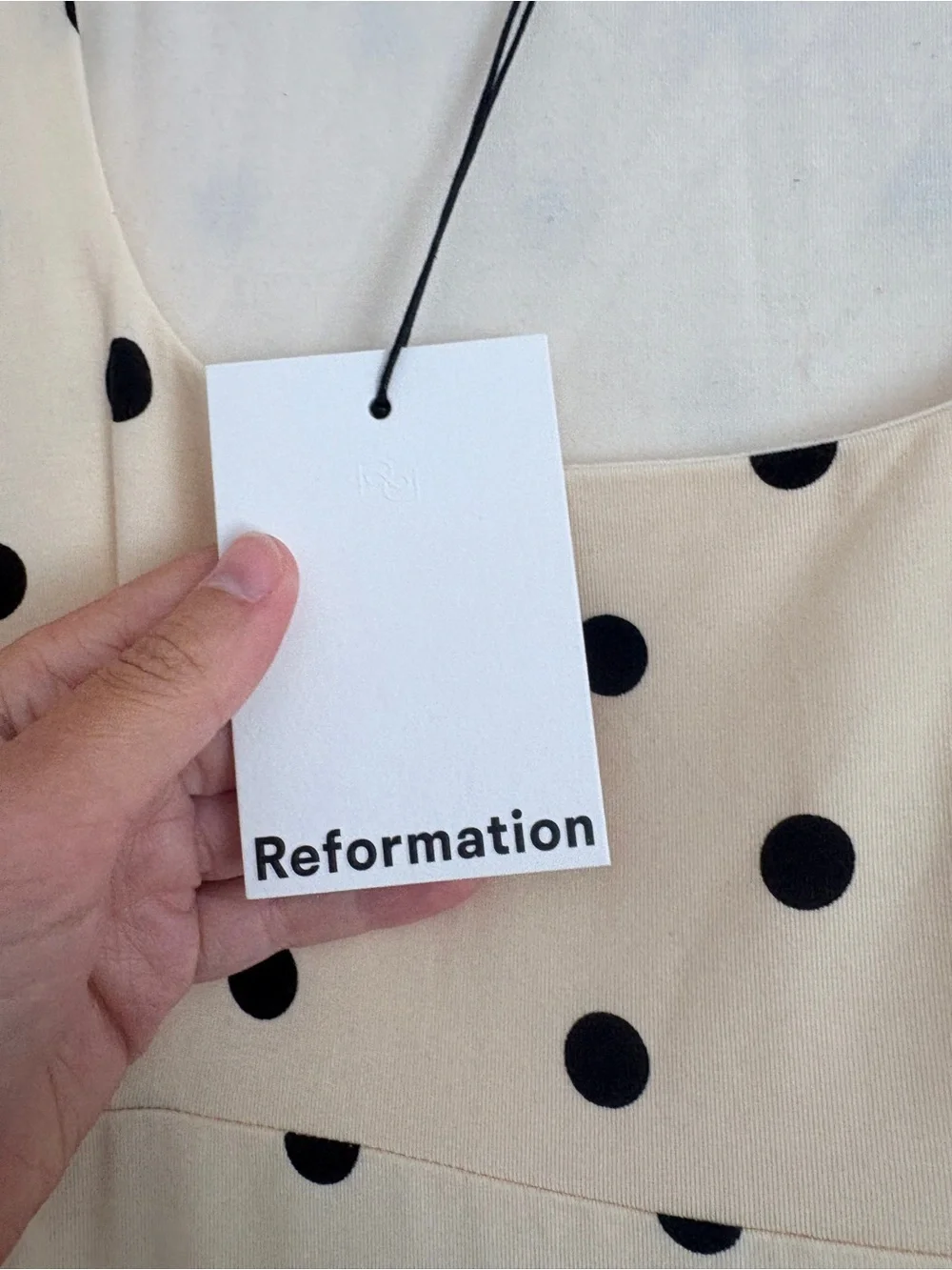 Reformation Davi Knit Dress in Sundae Dot - Picture 11 of 14